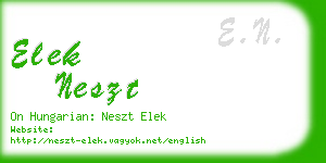 elek neszt business card